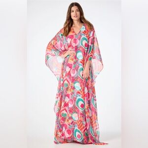 Trina Turk Salon Maxi Caftan Dress in Dramont Size 2 NWT